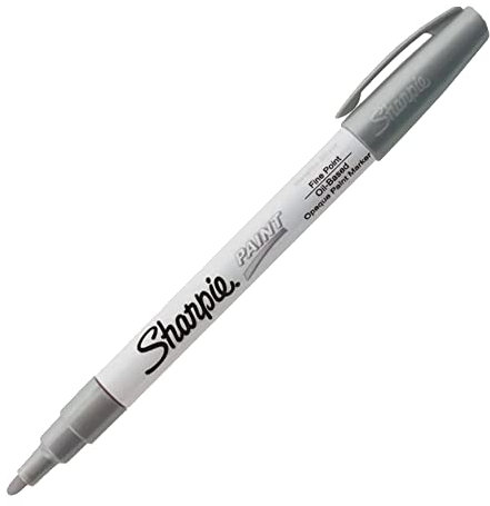 Sharpie - Paint Marker, Oil Base, Permanent, Fine Point, Metallic Silver