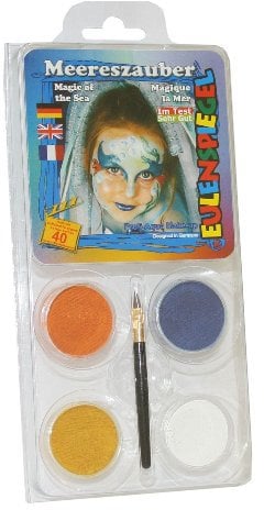 Eulenspiegel 204252 - Schmink-Set Meereszauber, für ca. 40 Masken, Schminkfarben, Karneval, Mottoparty