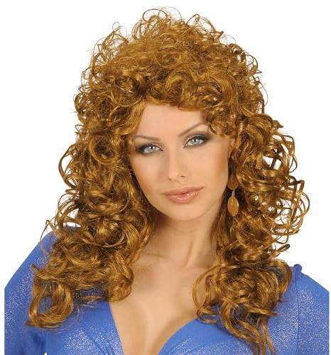 W WIDMANN MILANO Party Fashion - Lockenperücke Damen | Langes Kunsthaar mit voluminösen Locken, für Disco-, Glamour- und Retro-Kostüme, Karneval, Mottoparty