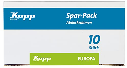 Kopp EUROPA 1-fach Abdeckrahmen in Arktis-Weiß - 10 Stück - Rahmen für Steckdosen & Schalter - Stilvoller Steckdosenrahmen aus glänzendem Kunststoff - Hochwertiger Lichtschalter-Rahmen