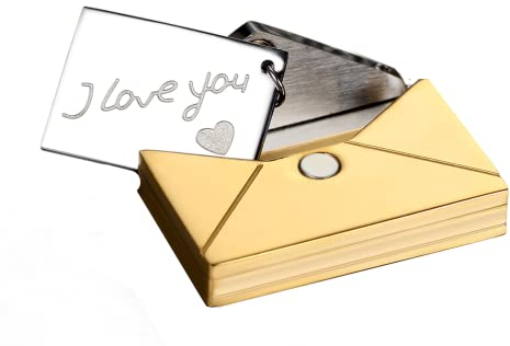 JewelryWe Schmuck Edelstahl öffenbare I Love You Liebesbrief Anhänger mit 55cm Kette, Damen Frauen Halskette für Versprechen Valentine, Gold Silber, mit Geschenk Tüte