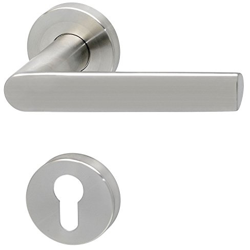SOLIDO 1428-2220-2222 Drückergarnitur Dover mit Rosetten PZ (Profilzylinder), Edelstahl