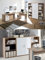 moebel-dich-auf Arbeitszimmer mit Winkelschreibtisch komplett Set Office Line mit Highboard in Eiche Sonoma/Weiß