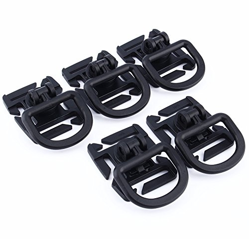 5 PCS Kunststoff Tactical 360 Grad drehbar D-Ring Schnalle für MOLLE Gurtband Sperren Karabiner Rucksack schwarz schwarz