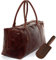 SID & VAIN große Reisetasche mit Adressanhänger echt Leder - Sporttasche Yale Zip - Weekender Handgepäck mit Schultergurt - Ledertasche Herren und Damen braun handgefertigt