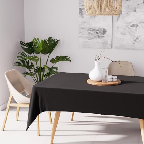 Soleil d'ocre Nappe Antitache Rechteck 160x270 cm Alix Schwarz, Polyester