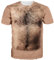 Loveternal Unisexe Petto Peloso 3D Motif Imprimé T-Shirt Cool Manches Courtes Top Tees XXL