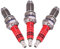 3pcs D8TC Bougie d'Allumage, Keenso Bougie d'Allumage de Course avec 3 Electrodes pour CG 125 150 CF250 Moto Scooter Quads
