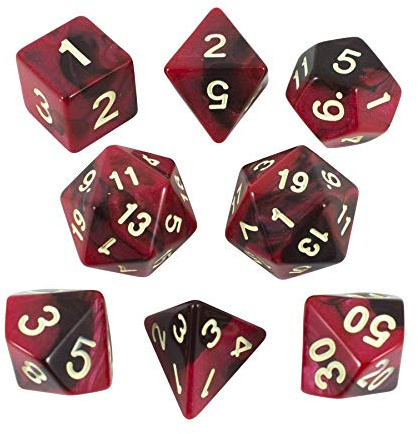 Paladin Roleplaying Red and Brown Dice - 'Blood God' | Expanded DnD Set with Extra D20