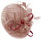 Caprilite Dusty Pink and Burgundy Sinamay Big Disc Saucer Fascinator Hat for Women Weddings Headband