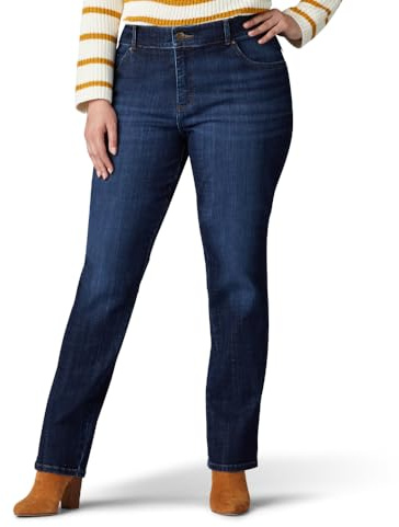 Lee Women's Plus Size Relaxed Fit Straight Leg Jean, Bewitched, 16 Plus Petite
