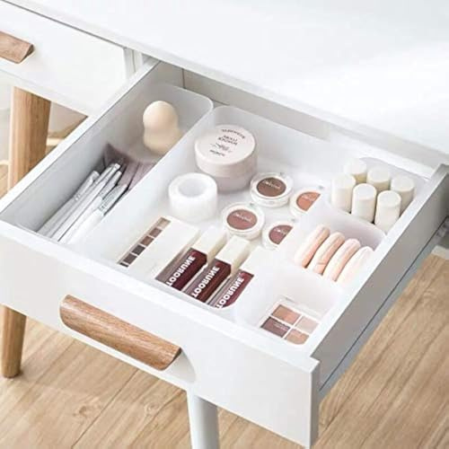 Chris.W transparente Kunststoff-Schubladenablage für Schminkschrank, Set mit 5 Ablagefächern für Make-up, Küchenutensilien, Schmuck, Medizin, Stifte und Gadgets