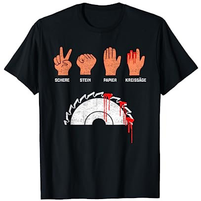 Schere Stein Papier Kreissäge Tischler Zimmermann Schreiner T-Shirt