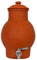 Village Decor Pot d'eau en terre cuite avec couvercle et robinet en acier inoxydable 304 | boue en terre cuite pré-assaisonnée (capacité 4000 ml)