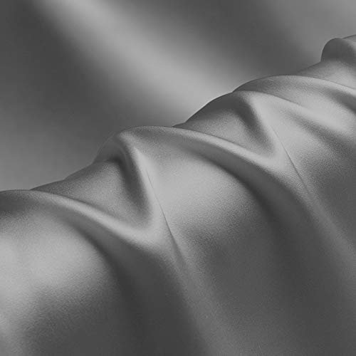 Silbergrau 100% Reine Seide Charmeuse Stoff Krepp Stoffe für Näharbeiten Breite 114 cm