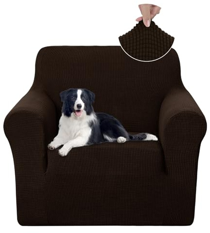 U-NICE HOME Recliner Chair Covers Stretch Couch Cover Sofa Cover Sofa Slipcover Furniture Protector for Chair Cover Pet Friendly(Armchair, Chocolate)
