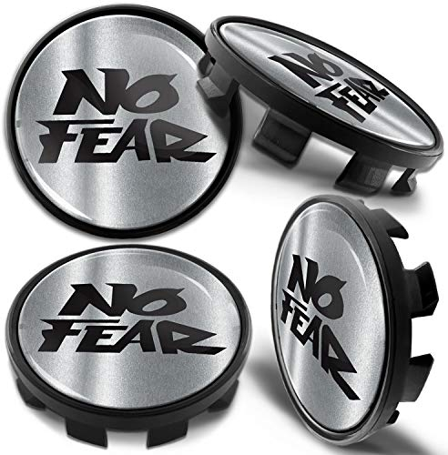 4 x 68mm No Fear Noir Argent Brillant Cache-Moyeu Capuchons de Centre Enjoliveurs de Roué Voiture Jante Cache-Moyeux Compatible avec BMW Cache Moyeux Numéro de Pièce: 36136783536 CBZ 4