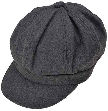 ZYLC Unisex Warme Schirmmütze Barett Mütze Winter Ballonmütze Klassisches Design Mit Schirm (Dunkel Grau),Einheitsgröße