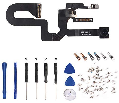 ALAMSCN Front Camera Flex Cable Replacement for iPhone 8 Plus with Proximity Sensor Light Sensor Microphone Cable + Full Set Screws with Repair Tool Kits