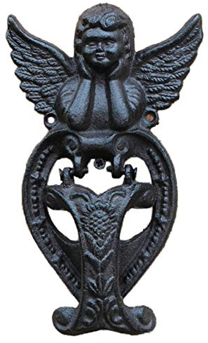 Lqdp Türklopfer Gusseisen Türklopfer Engel Form, Kleiner Türklopfergriff im Freien für Vintage Country Courtyard Townhouse, Blau (Size : Set of 2)