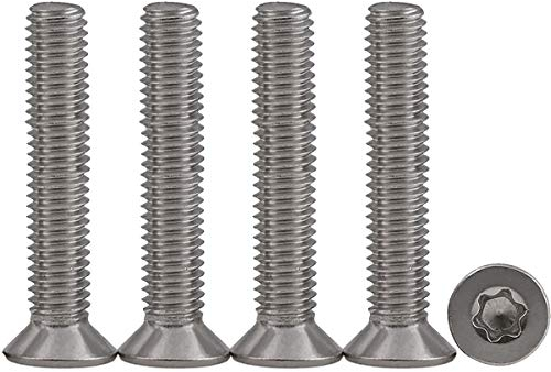 25 Stück M6 x 40 Senkkopfschrauben Torx Edelstahl 304 Maschinenschrauben Senkkopf Schrauben Senkkopfschrauben mit Nase Standard Quincunx Vollgewindeschrauben für Maschinenausrüstung und Wohnmöbel