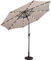 GIANTEX Parasol de Jardin Extérieur 3M, Parasol Inclinable avec 24 Éclairage Solaire LED, 8 Baleines en Métal, Protection UV, Parasol Deporte pour Terrasse, Jardin, Balcon (Beige)