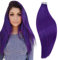 RUNAUTRE Tape Extensions Echthaar Lila Menschliches Haar 35cm Remy Tape in Extensions Echthaar Lila Unsichtbare Extensions Echthaar Tape Gerade Haarverlängerung 20g 10 Stück #Purple