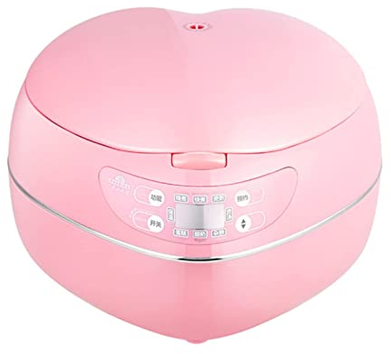NA Olla arrocera en Forma de corazón, Olla arrocera de Cocina con Cita Inteligente para el hogar, Adecuada para 1-3 Personas, arroz Caliente, gachas de Avena, Sopa, Yogur, Pasteles(Pink)