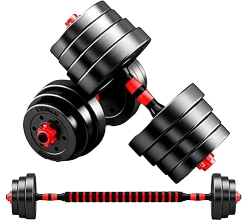 30KG Dumbbells Barbell Set Dumbbell With Connecting Rod Adjustable Dumbbells set Adjustable Lifting Training Set Black
