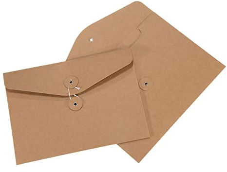 PATIKIL Umschlag Datei Ordner 2Pack A5 Dokumententasche Ordner Karton Kraftpapier Ordner Brief Halter Ablage für Büro Braun