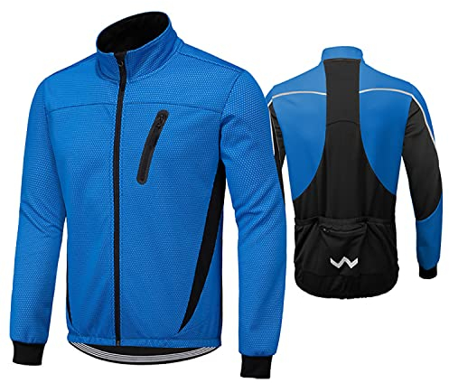 HOMTOL Herren Fahrradjacke Polarfleece-Futter Wasserdicht Winter Thermal Radjacke winddicht regenfest dicke Jacke Fleecejacke radtrikot Atmungsaktive Fahrrad Windjacke für Radsport MTB Laufen Wandern