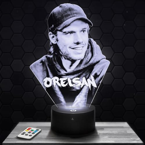 Lampephoto.fr - Rapper Orel san 3D Lampe, Touch Nachtlicht, Rapmusik Geschenk, 3D Led Illusion Geschenkidee Weihnachten Geburtstag Junge und Mädchen, Dekoration Erwachsenenzimmer TOP