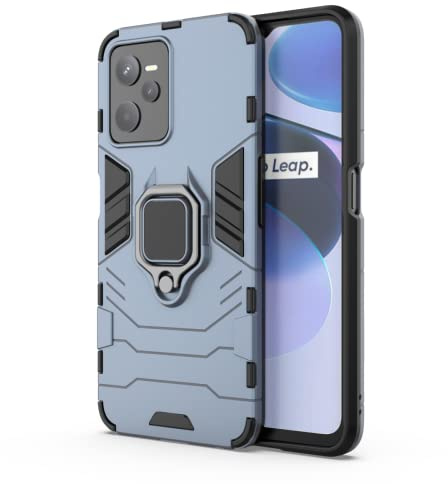 HONLEN Hülle Kompatibel für Realme C35 / Realme Narzo 50A Prime Handyhülle, (6.6 Inches) [Stoßfeste][Kratzfest] Case mit 360 Grad Drehhalter Rüstung Schutz Cover Blau