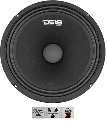 Kit Set para DS18 PRO-GM10 1 Altavoz de Medios 25 cm 250 mm 10 diámetro 220 watios rms y 660 watios MAX 8 Ohm sensibilidad de 95 db Home, 1 Pieza + 3 Pegatinas Gratis