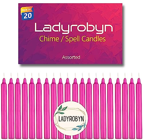 LadyRobyn Zauberkerzen (20er Set, Rosa, Rauchfrei, Geruchlos, Traditionell)