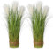 2PCS Künstliche Pflanzen, Künstliches Pampasgras, Künstliche Pflanzen, Künstliches Grünes Zwiebelgras, Dekoratives Künstliches Grün, Freistehend für Zuhause, Büro, Hotel, Party, Hochzeit, Dekoration
