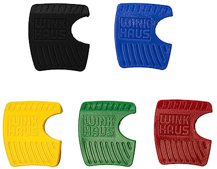 WINKHAUS - Set di 5 cappucci per chiavi colorate – 1 pezzo ciascuno giallo, blu, verde, rosso e nero | Tappo colorato per chiave RPE o RPS | assegnazione perfetta delle chiavi