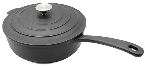 24cm Cast Iron Sauce Pan with Lid Home Kitchen Cooking Casserole Stew Pot Stock