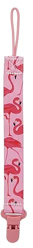 Nuby - Saugerband für Schnüller - Schnüllerkette - Stoff-Pacifinder mit Kunststoffclip und Schnur - Für Babys - Rosa