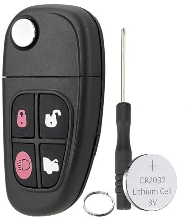 4 Buttons Car Key Fob Case for Jaguar X type S type Jaguar XJ Jaguar XJR Key Cover For Jaguar X type Key Case with Screwdriver Key Ring Battery