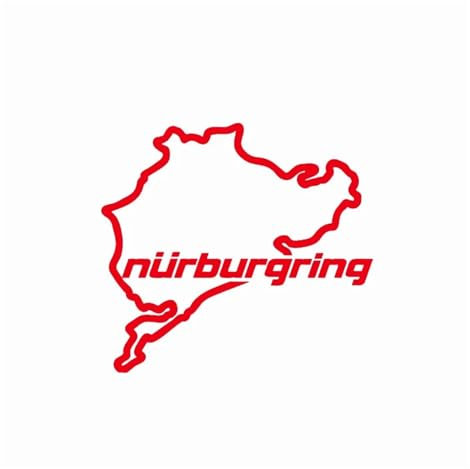 PacuM Auto-Styling Rennstraßenrennen Nurburgring auf Auto-Aufkleber und Aufkleber, Heckscheibe, lustige Aufkleber (Farbe: Rot, Größe: 14 cm x 12,5 cm)