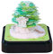 3D kalender Abreißen 2025, Schreibtischkalender mit Lichtern, 3D Memo Pad Papier Kunst Sakura Baum Kreative 3D Notizblock Papier Schnitzen Geschenk Desktop Dekoration (Grünes Baumhaus)
