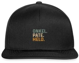 Spreadshirt Patenonkel Geschenk Onkel Pate Held Snapback Cap, One Size, Schwarz/Schwarz