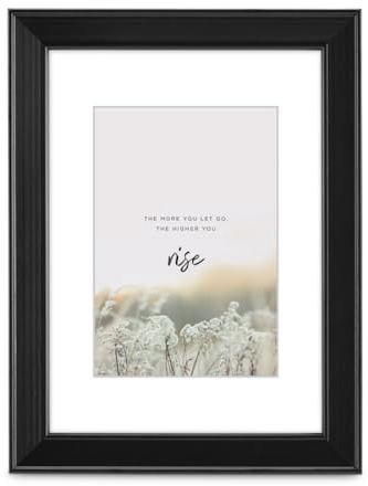 Hama Bilderrahmen Rise, 20x30cm (mit Passepartout Bildformat 13x18 cm, Holzrahmen, für Hochformat, für Querformat, zum Hinstellen und Hängen, Reflex Glas) Schwarz