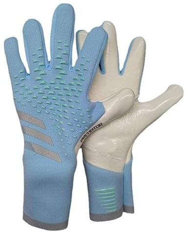 PLBSE Fußball-Torwarthandschuhe, Torwart-Trainingshandschuhe, starker Halt, rutschfest und atmungsaktiv, für Erwachsene und Kinder (Blau, 10)