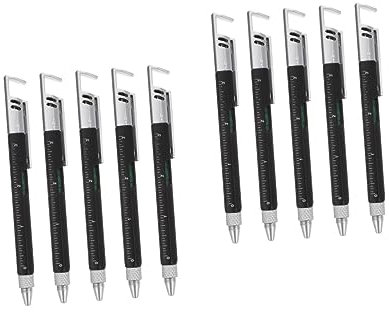 LALAFINA 10stücke Multifunktionswerkzeugstift Teiliges Mit Schraubendreher Wasserwaage Maßstab Und Kugelschreiber Für Für Heimwerker Und Väter