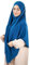 Lamis Hijab Khimar Premium-Jersey, blau (bleu electrique), One size