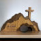 Didyts Religiöse Oster-Szene aus Holz, Jesus-Kreuz-Puzzle-Statue-Set, Krippen-Dekoration, leeres Grab, Osterdekoration, christliches Ostern, Innendekoration (D)
