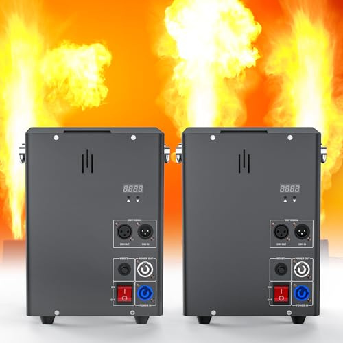 ZonQoonz Flammenwerfer, 2PC 180W Flammenprojektor mit DMX Control, Dj Jet Flame Machine für Konzerte, Shows, Partys, Halloween, Weihnachten, Sportevents