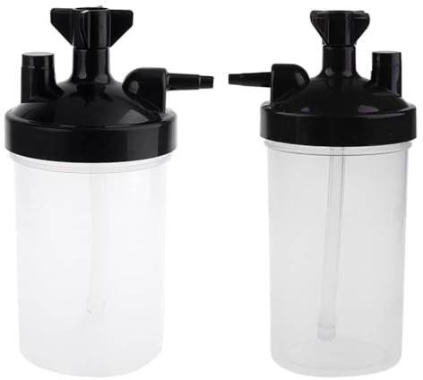 TALinas Botella de agua humidificadora para regulador de oxígeno, botella de burbujas de oxígeno de alto flujo para concentradores de oxígeno